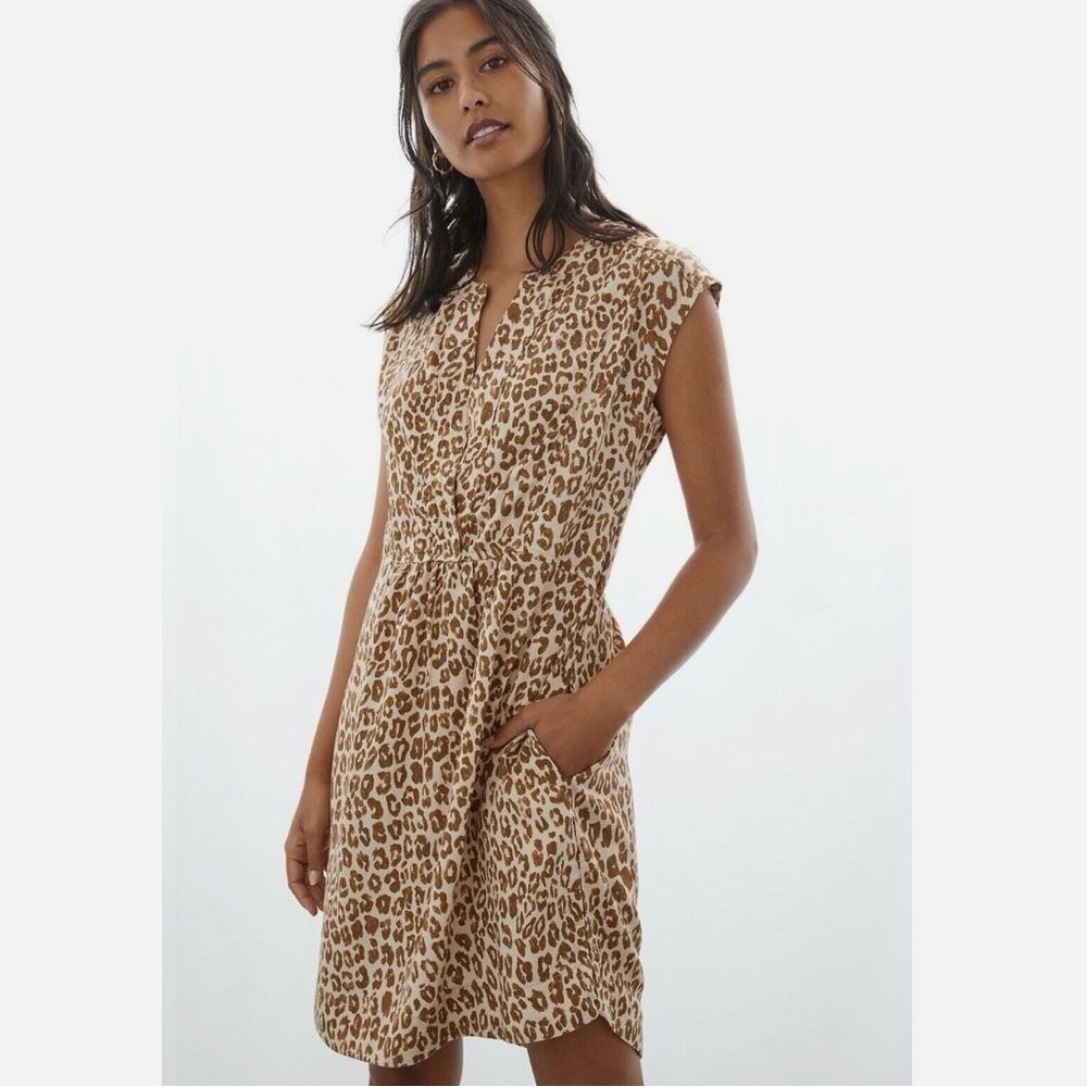 Anthropologie Pilcro Leopard Print Mini Dress